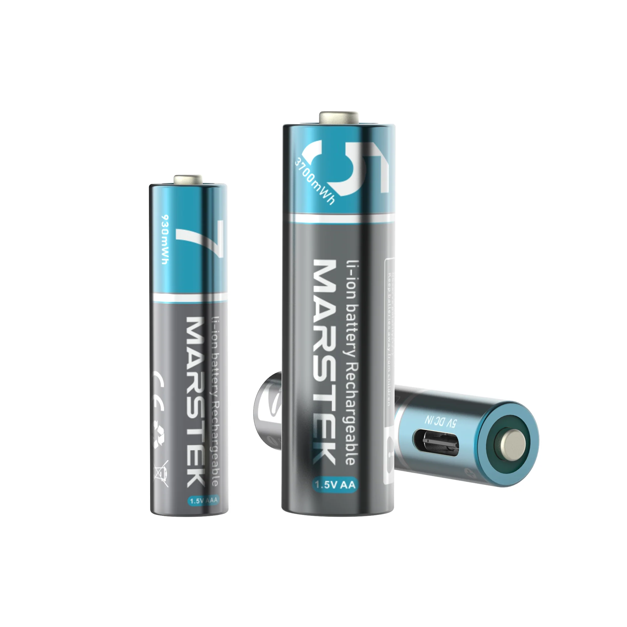 MARSTEK 1.5V USB-C Rechargeable AA/AAA Lithium Batteries (4 Pack) | 1500 Cycles | Eco-Friendly Alternative to Alkaline & NiMH