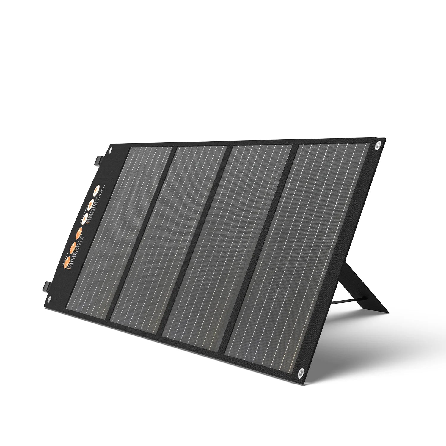 120W solar panel side angle with kickstand