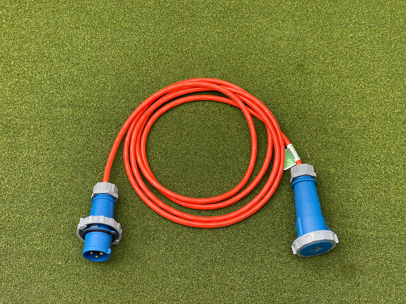 Kiwivolt 32A Industrial European Style IP66 extension lead with plug and socket