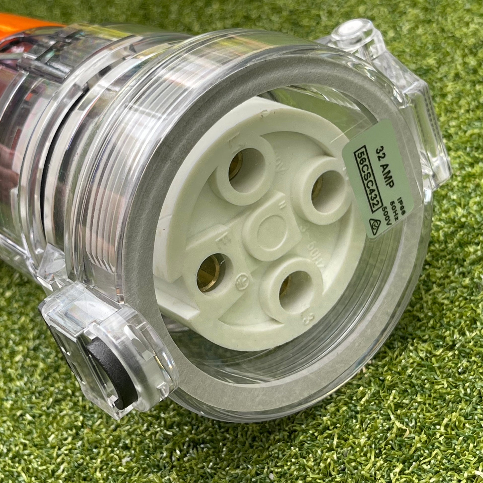Kiwivolt 56CSC432 32A 500V 4 Pin 3 Phase IP66 Industrial Cord Connector detail image 1 for New Zealand worksites, generators, food trailers and industrial power systems