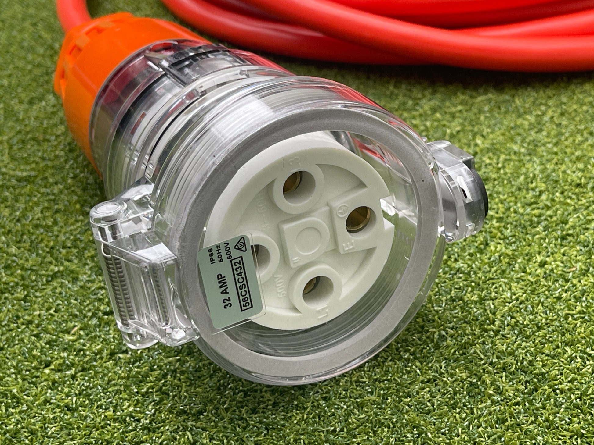 56CSC432 32A 500V 4 pin IP66 cord connector for three phase extension lead