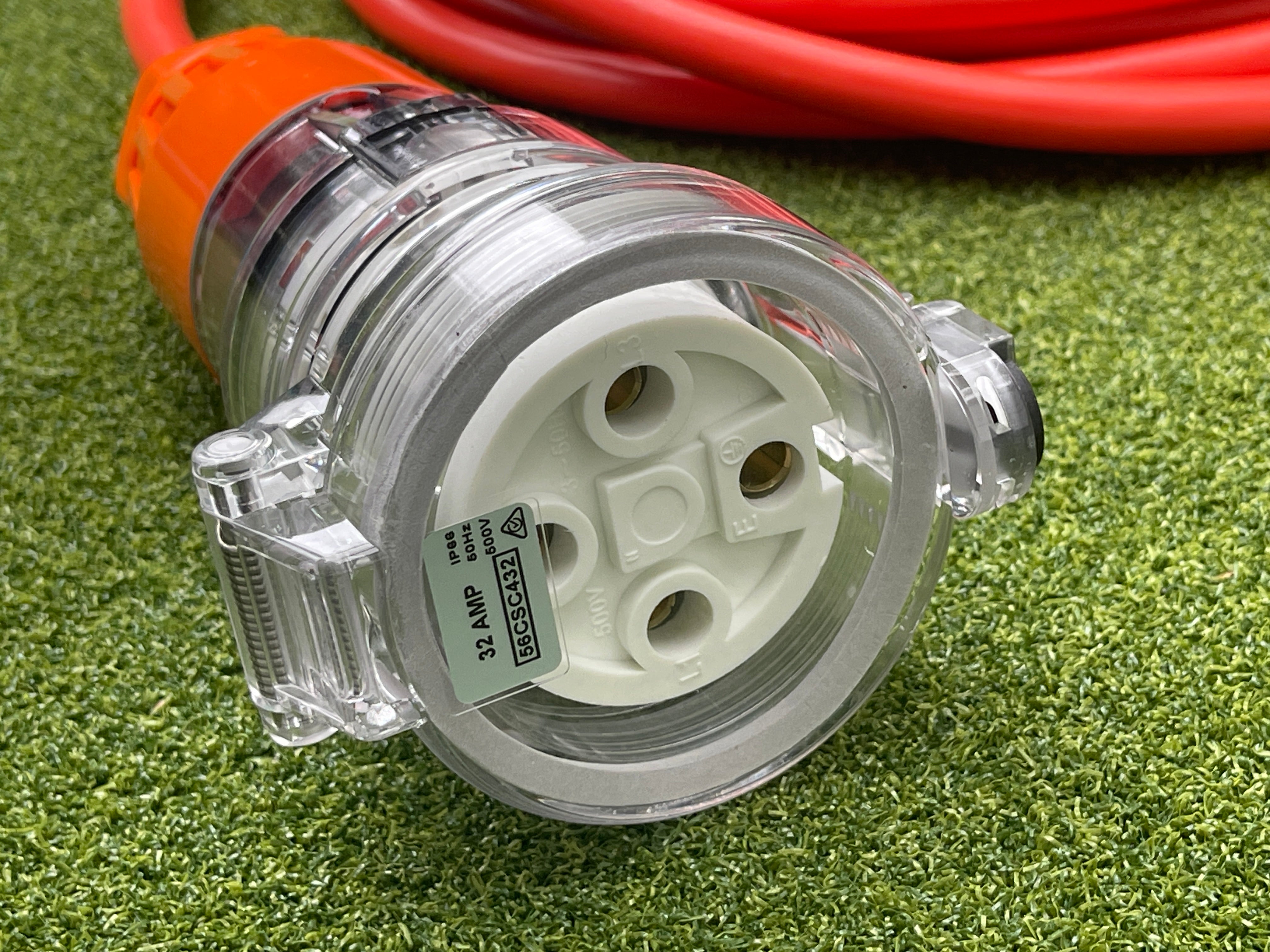56CSC432 32A 500V 4 pin IP66 cord connector for three phase extension lead