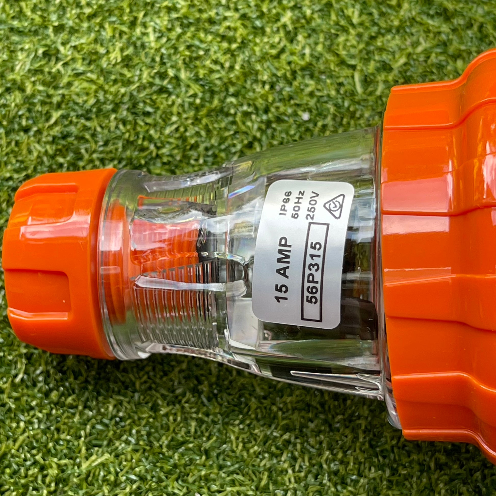 Kiwivolt 56P315 15A 250V 3 pin single phase IP66 straight industrial plug detail image 1 for New Zealand worksites, generators, food trailers and industrial power systems