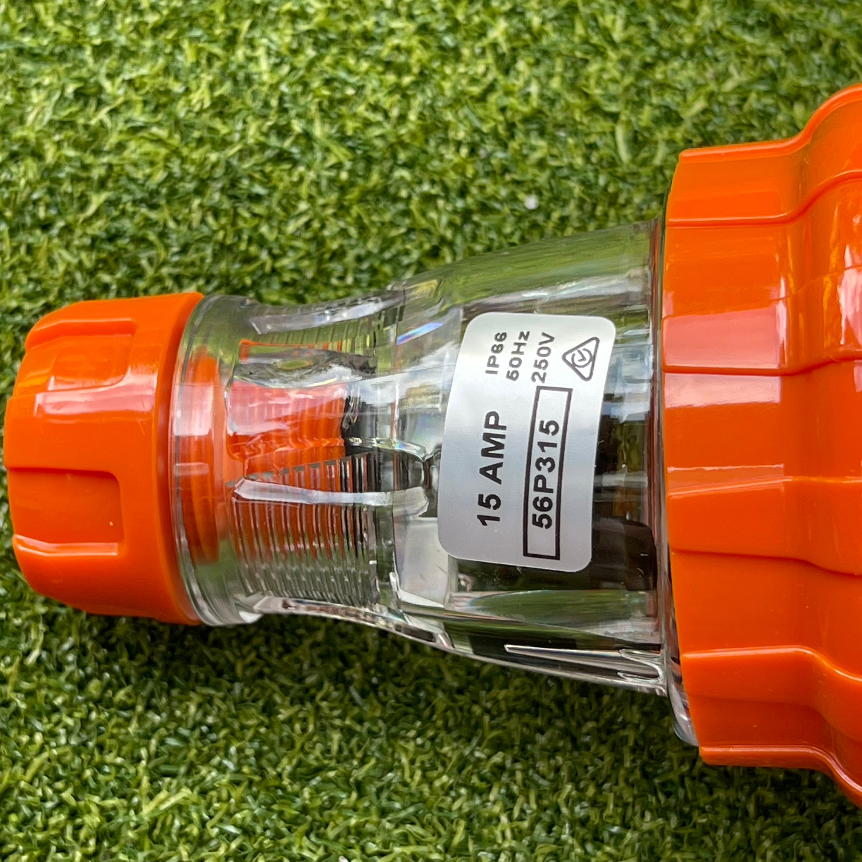 Kiwivolt 56P315 15A 250V 3 pin single phase IP66 straight industrial plug detail image 1 for New Zealand worksites, generators, food trailers and industrial power systems