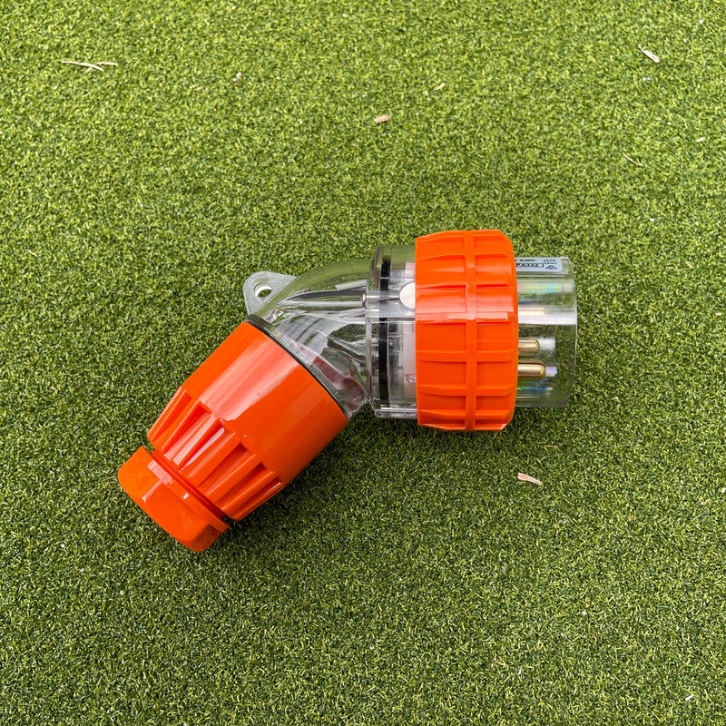 Kiwivolt 56P332 and 56PA332 32A 250V 3 pin single phase IP66 industrial plug detail image 1 for New Zealand worksites, generators, food trailers and industrial power systems