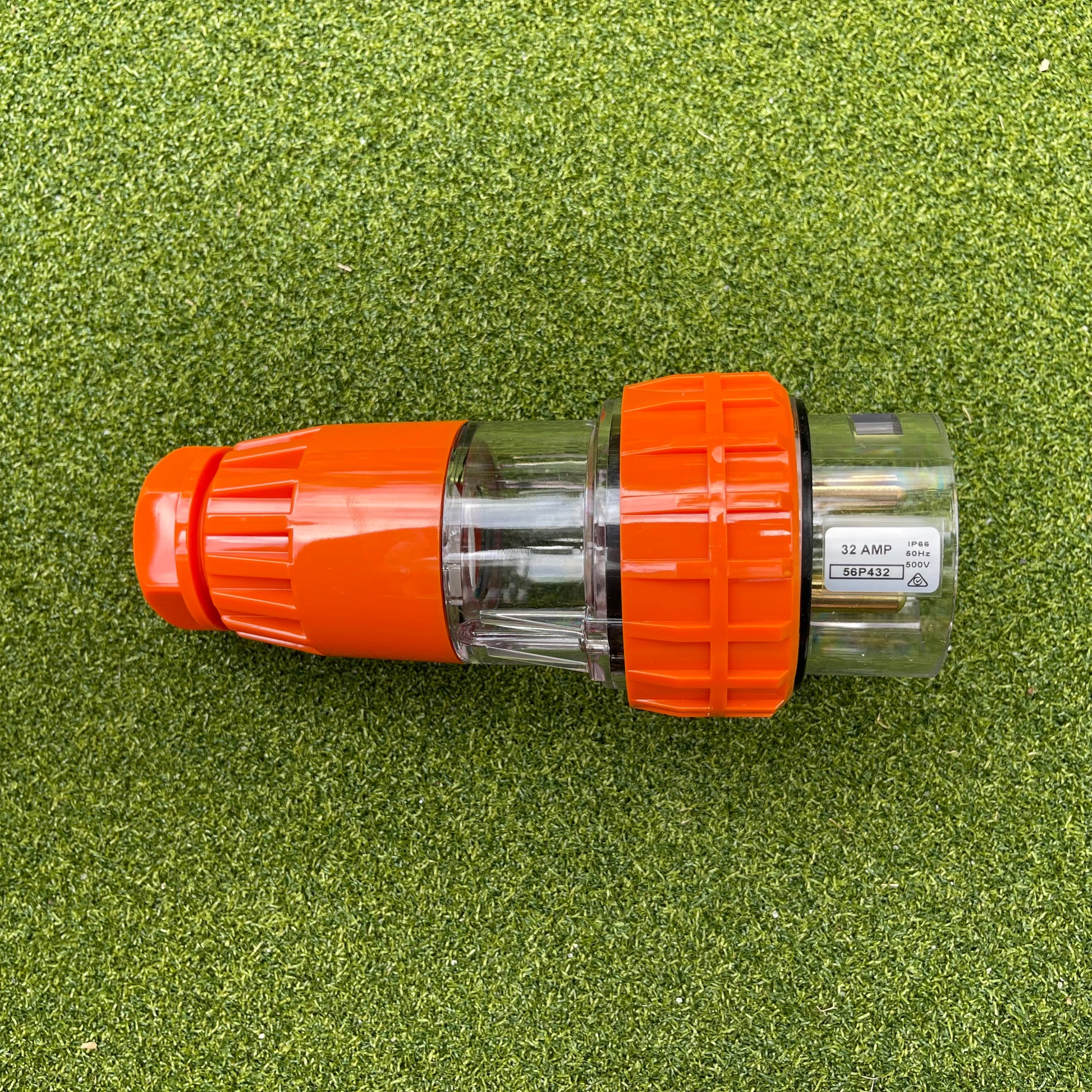 Kiwivolt 56P432 32A 500V 4 Pin 3 Phase IP66 Straight Industrial Plug main product image for New Zealand worksites, generators, food trailers and industrial power systems