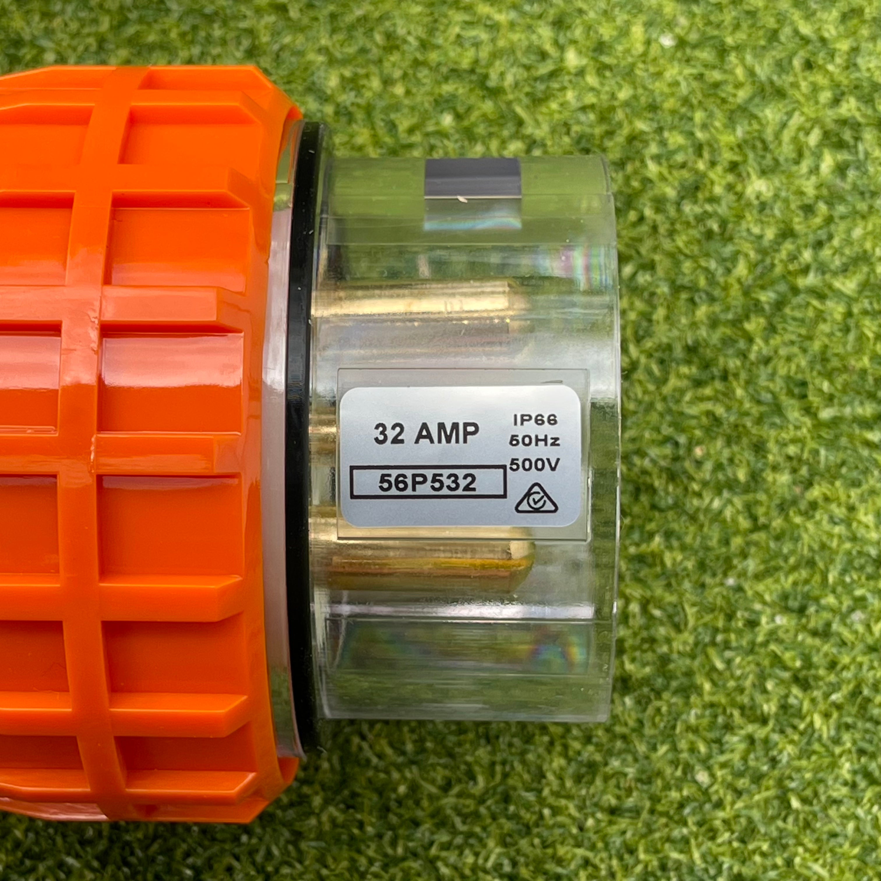 Kiwivolt 56P532 32A 500V 5 pin 3 phase IP66 straight industrial plug detail image 4 for New Zealand worksites, generators, food trailers and industrial power systems