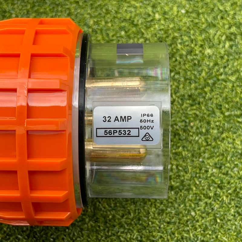 Kiwivolt 56P532 32A 500V 5 pin 3 phase IP66 straight industrial plug detail image 4 for New Zealand worksites, generators, food trailers and industrial power systems
