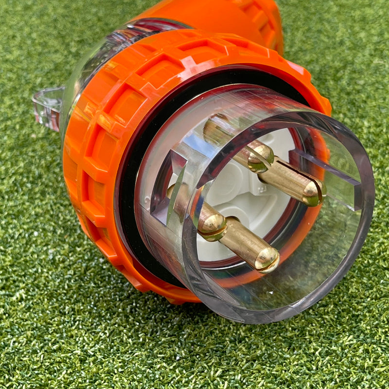 Kiwivolt 56PA432 32A 500V 4 Pin 3 Phase IP66 Angled Industrial Plug detail image 3 for New Zealand worksites, generators, food trailers and industrial power systems