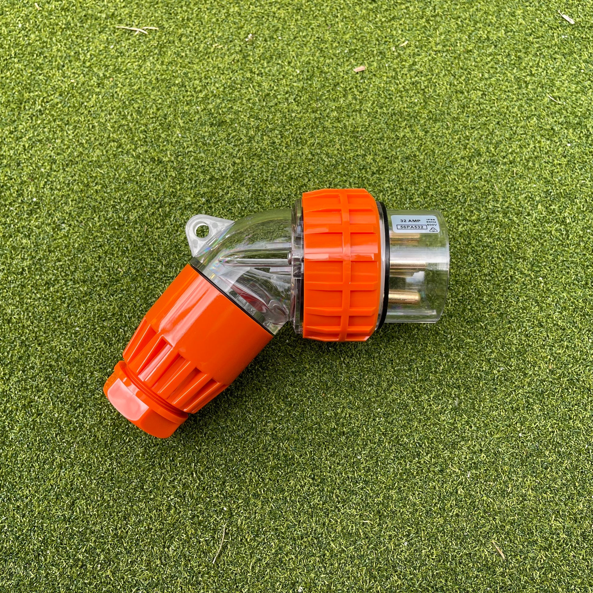 Kiwivolt 56PA532 32A 500V 5 Pin 3 Phase IP66 Angled Industrial Plug detail image 2 for New Zealand worksites, generators, food trailers and industrial power systems