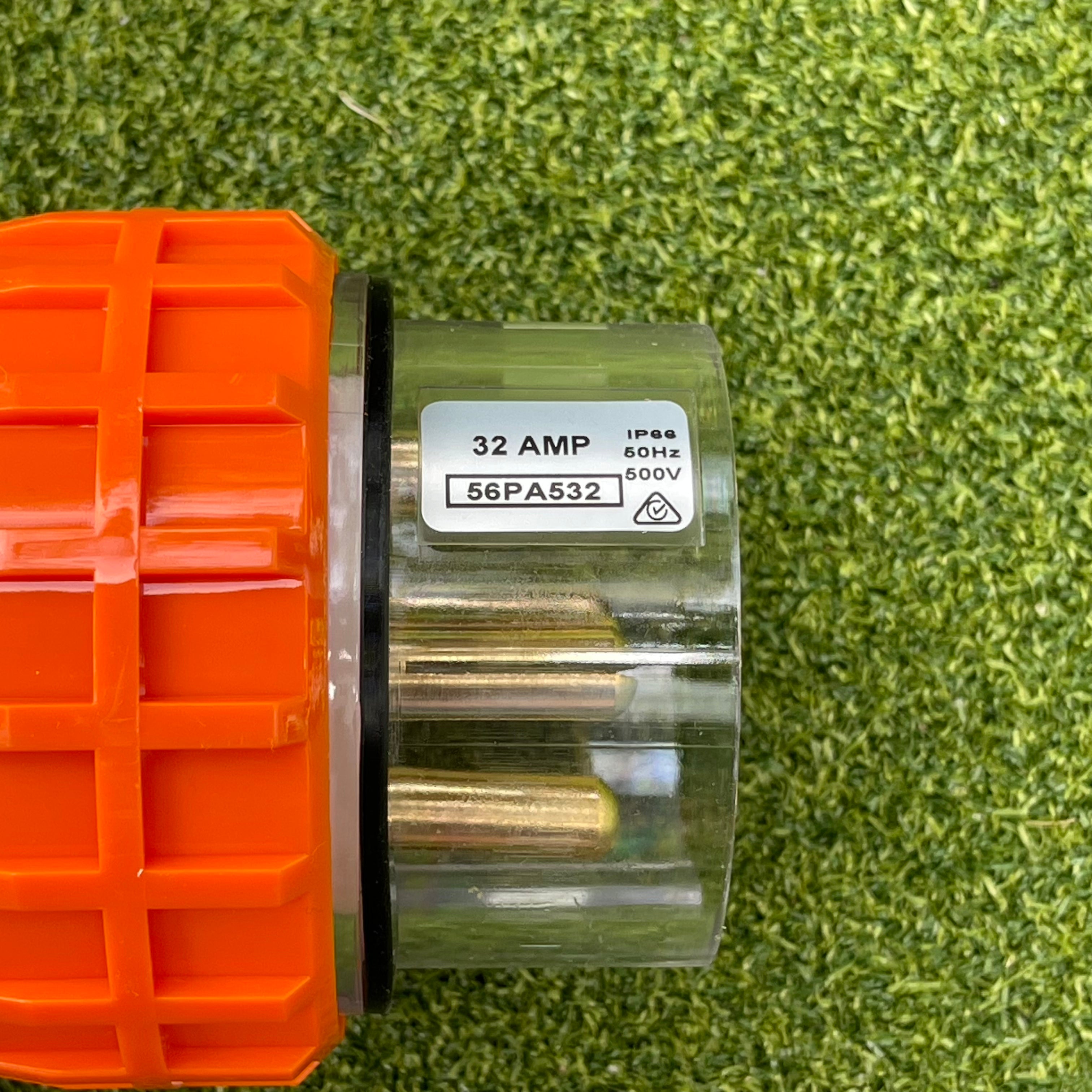 Kiwivolt 56PA532 32A 500V 5 Pin 3 Phase IP66 Angled Industrial Plug main product image for New Zealand worksites, generators, food trailers and industrial power systems
