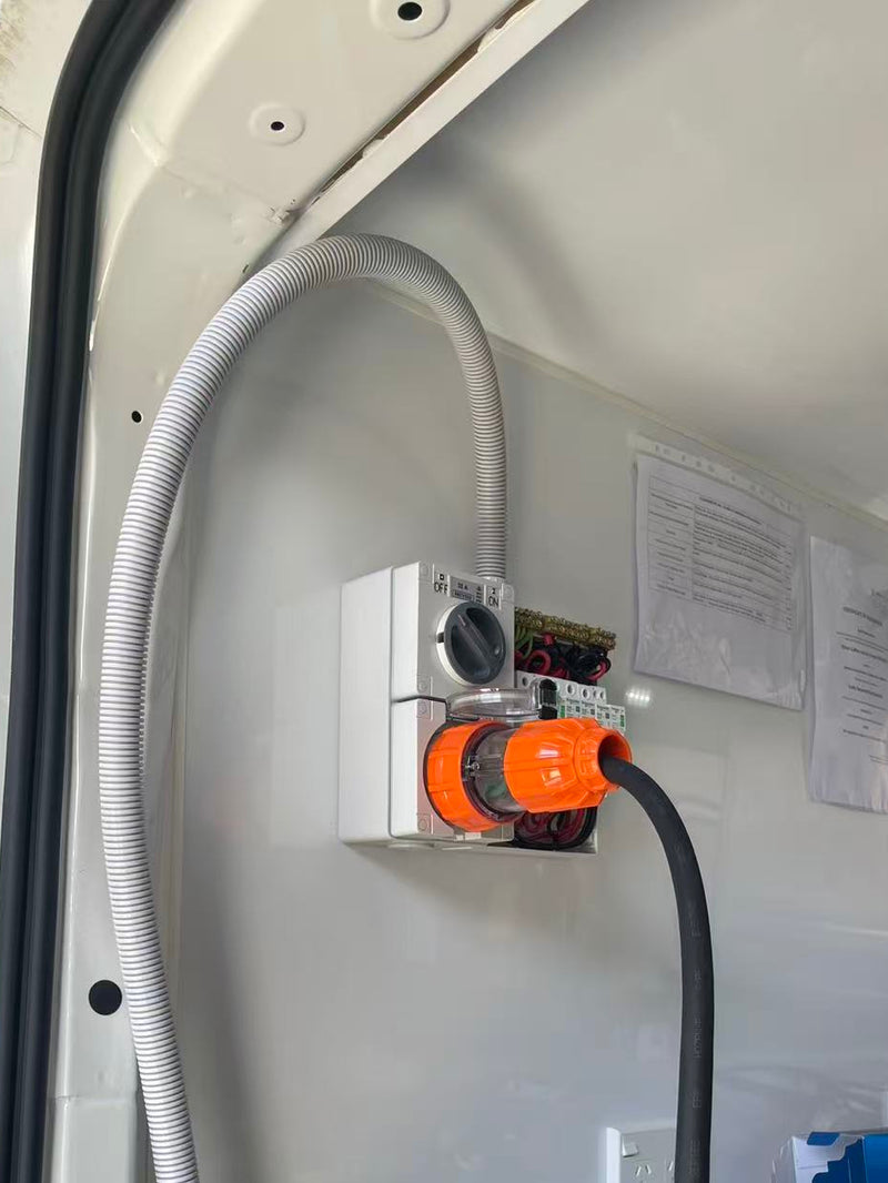 Installation detail of Kiwivolt commercial food trailer power system