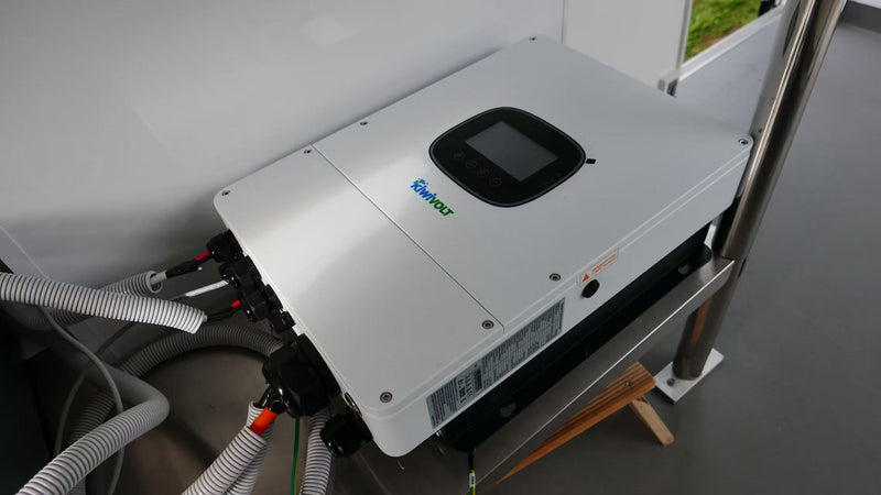 Kiwivolt hybrid inverter installed inside a commercial food trailer