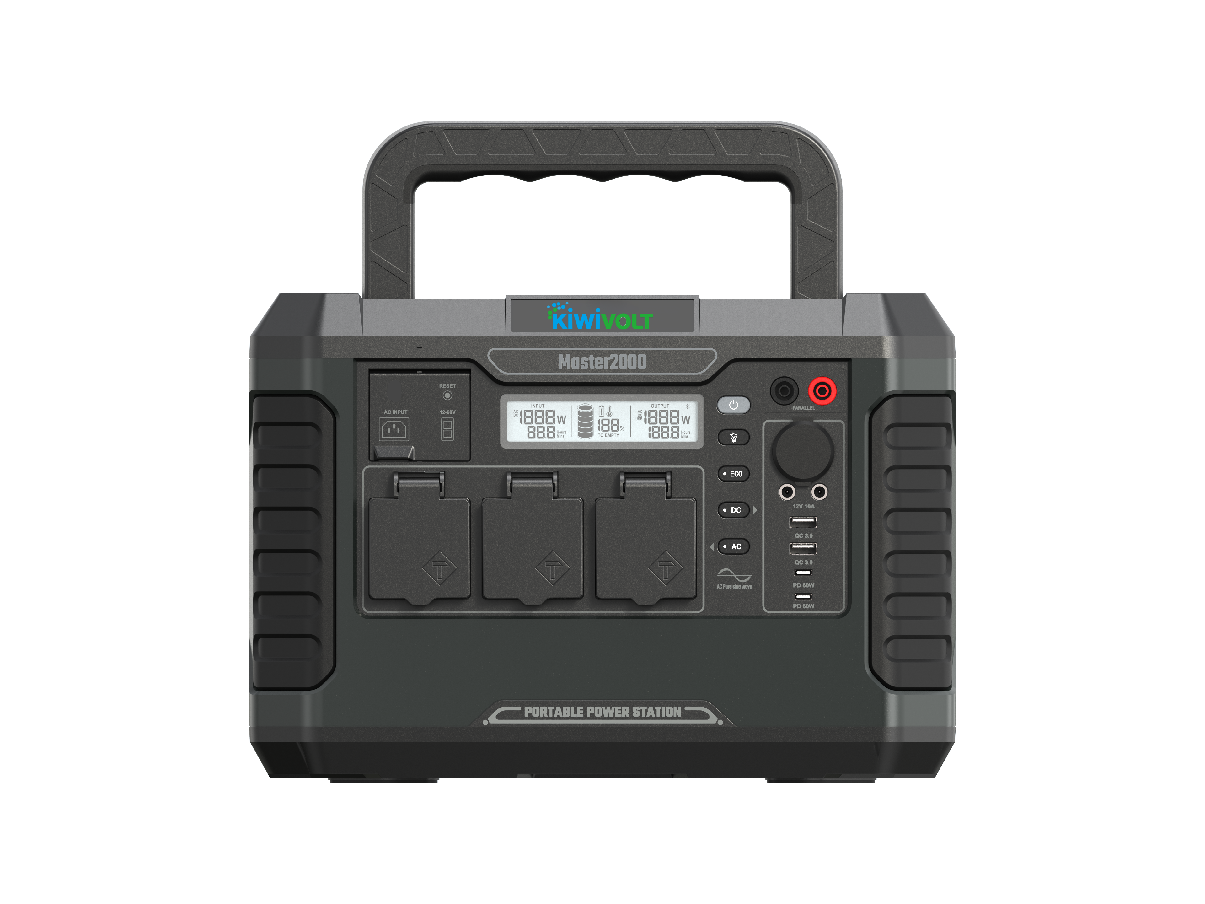 Kiwivolt Master 2200 – 1944Wh Portable Power Station (15kg, 2200W Output, Expandable to 3888Wh) 10ms UPS