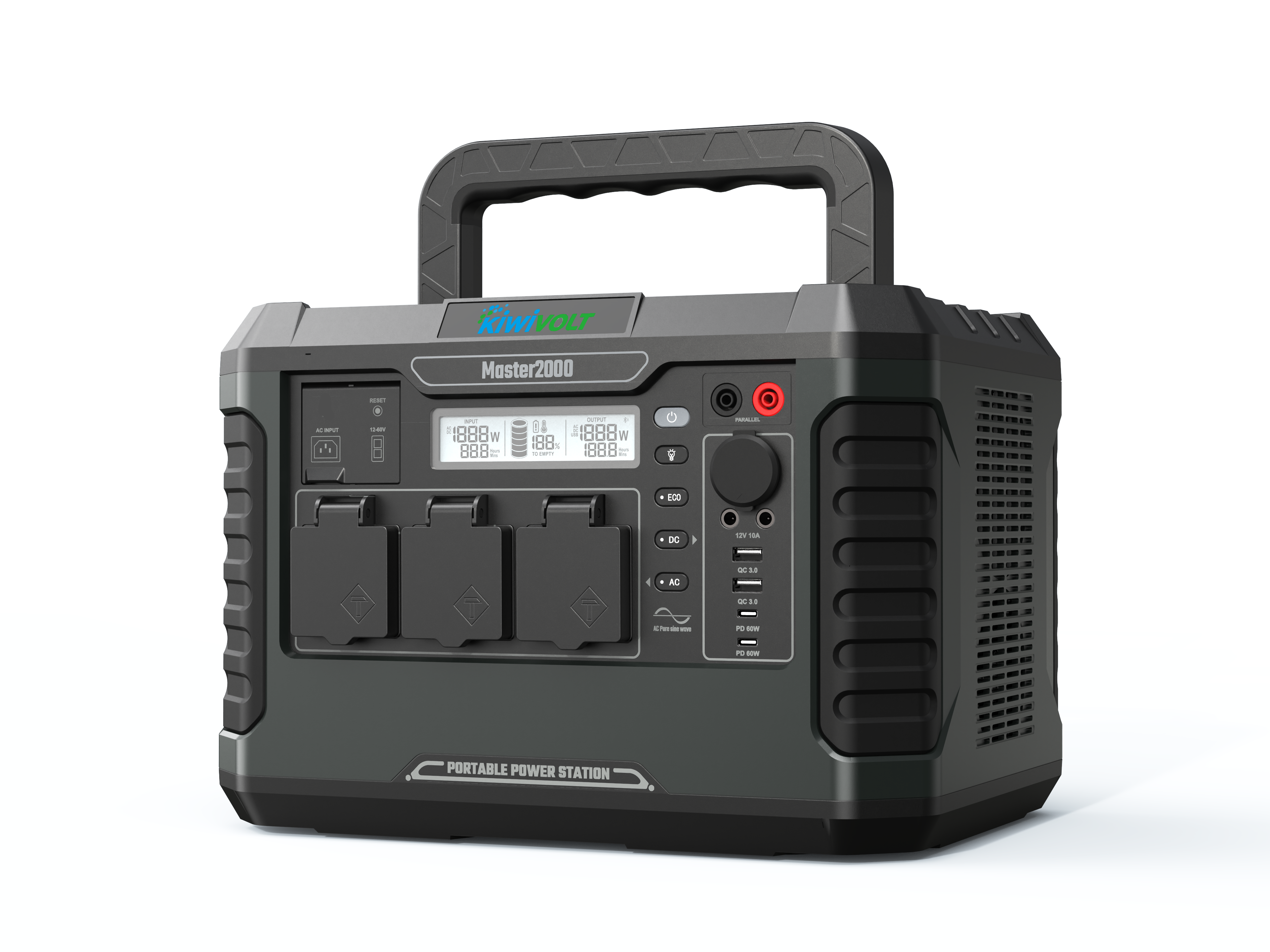 Kiwivolt Master 2200 – 1944Wh Portable Power Station (15kg, 2200W Output, Expandable to 3888Wh) 10ms UPS