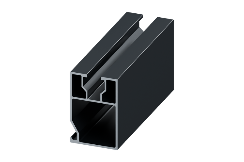 CAD detail of the KSENG R121 solar mounting rail cross-section and connection channels